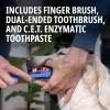 imageVirbac CET Oral Hygiene Kit for Dogs  Poultryflavor Toothpaste  Fingerbrush and Pet Toothbrush1 Count Pack of 2