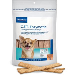 imageVirbac CET Enzymatic Oral Hygiene Chews for Dogs Small  Plaque amp Tartar Control  Single Layer Beefhide with Exclusive DualEnzyme System amp Tasty Chicken Flavor  Easy to Give Dog Dental Chew84 Ounce Pack of 1